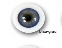 Yeux en verre ronds plats - Bleus gris Lauschaer Designer